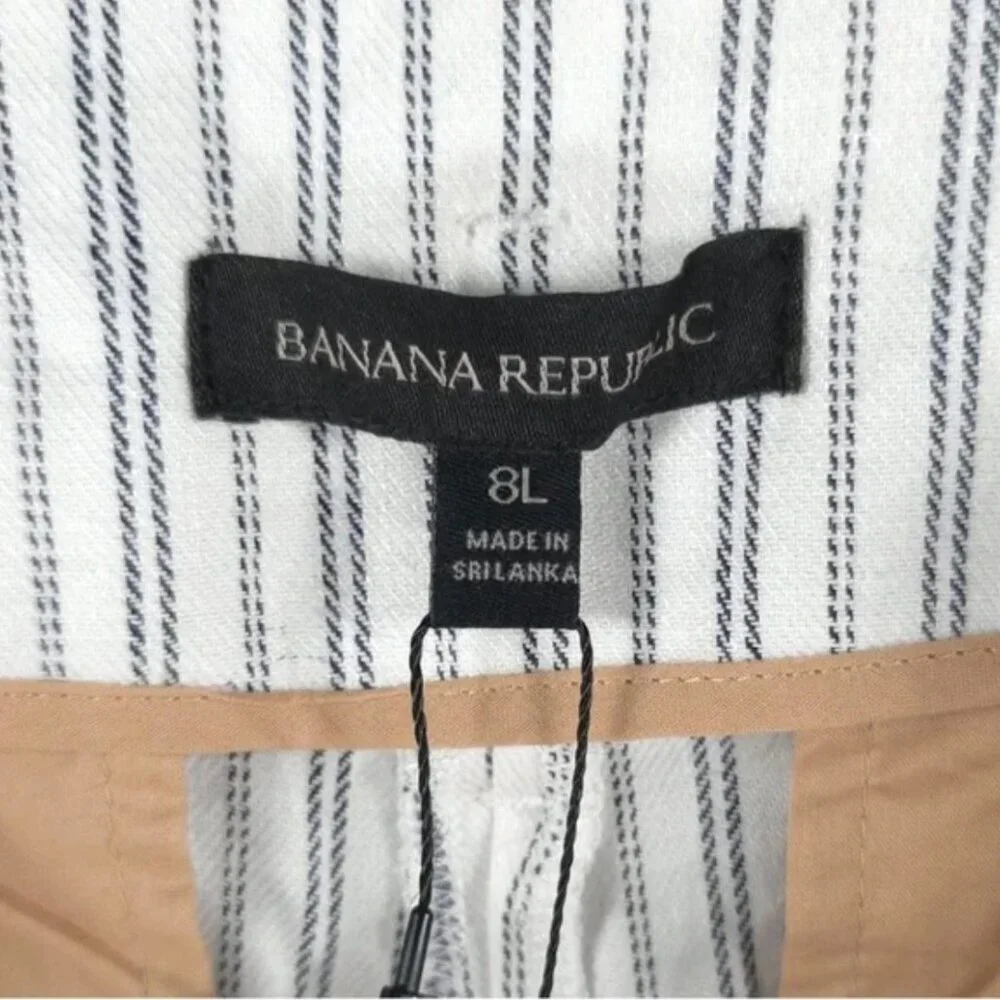 NWT BANANA REPUBLIC LINEN‎ Blend High Rise Tie Waist Flattering Pants Pockets 8L